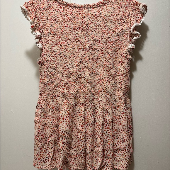 THML Red and White Patterned Ruffle Blouse - Picture 3 of 4